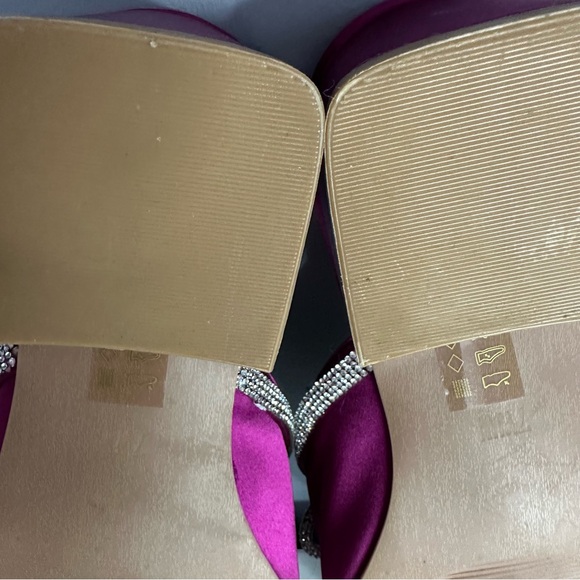 PENN - Women’s, Pink Satin, Mules, Rhinestone, Block Heel, Pointed Toe, Sz 7 WW - Picture 12 of 12